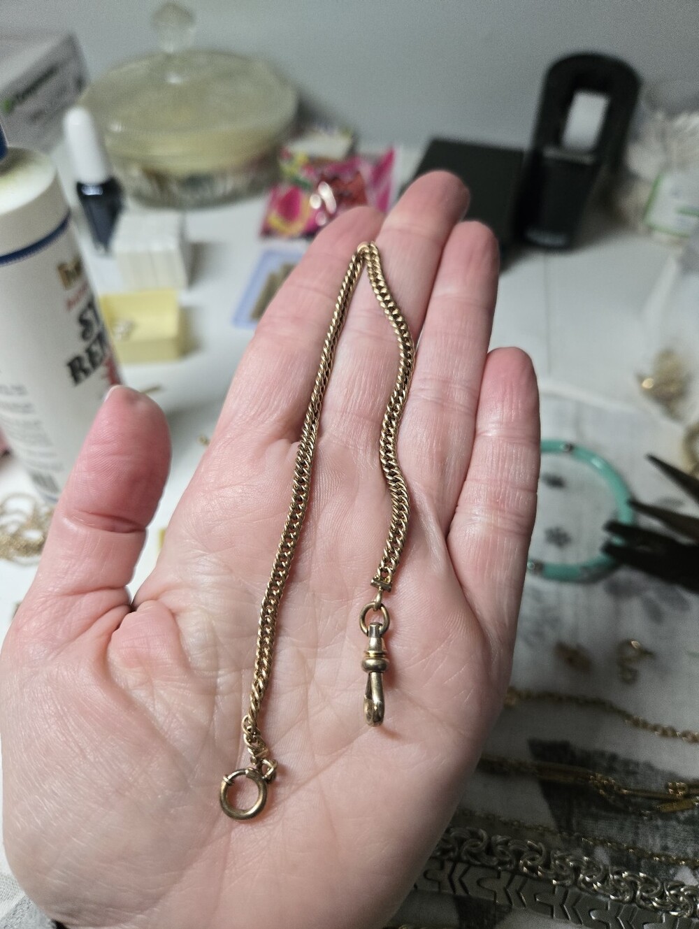 Victorian Gold Filled Watch Chain Bracelet - Elegant Women's Jewelry